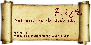 Podmaniczky Üdvöske névjegykártya